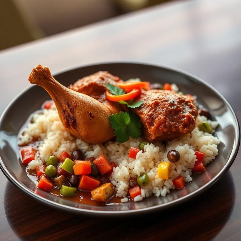 Poul an sòs ak diri — plat ayisyen